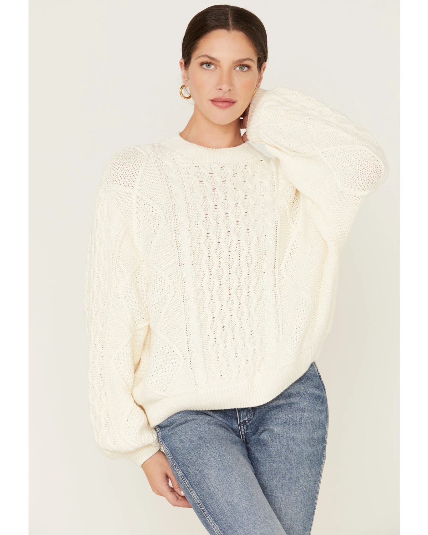 Wrangler Women's Relaxed Cable Knit Sweater 5 Wrangler Women's Relaxed Cable Knit Sweater - Image 4
