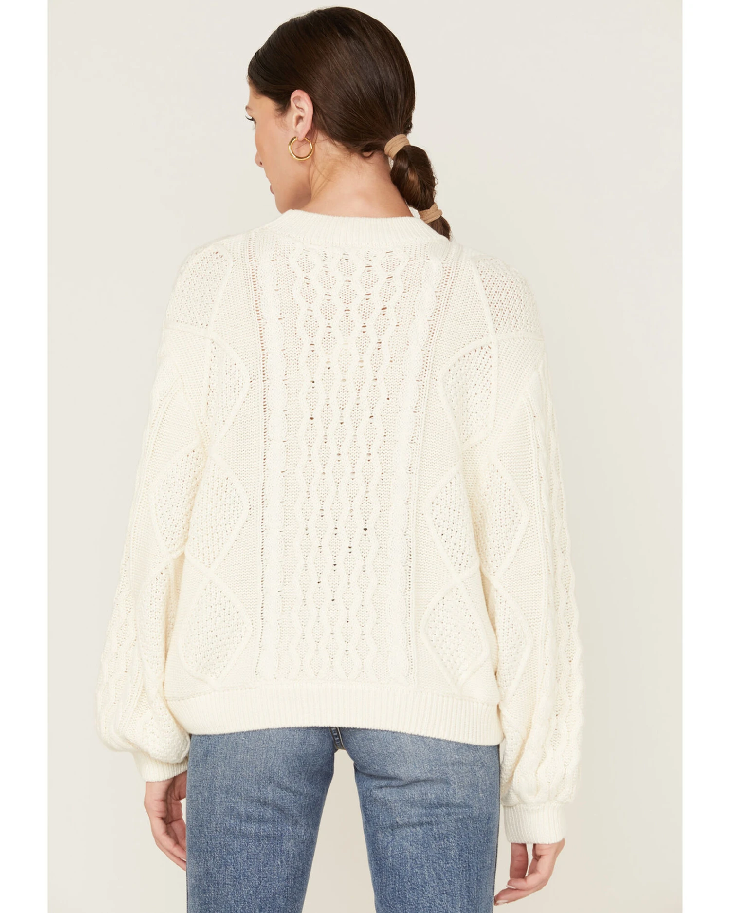 Wrangler Women's Relaxed Cable Knit Sweater 3 Wrangler Women's Relaxed Cable Knit Sweater - Image 2