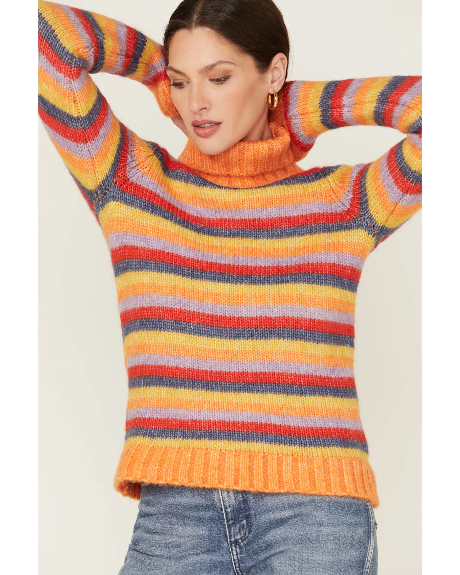 Wrangler Women's Stripe Knit Turtleneck Sweater 6 Wrangler Women's Stripe Knit Turtleneck Sweater - Image 4