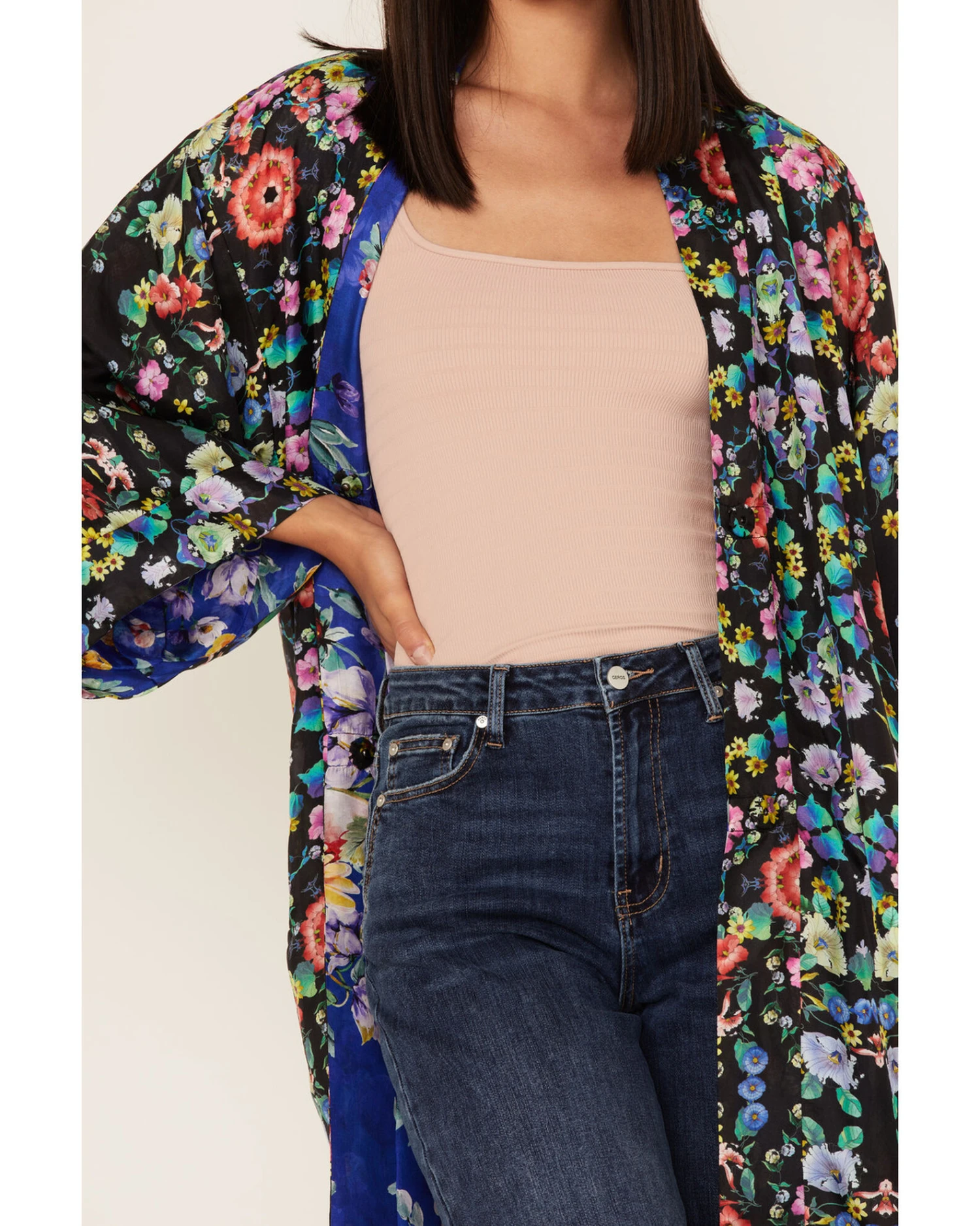 Johnny Was Women's Ella Floral Reversible Kimono 3 Johnny Was Women's Ella Floral Reversible Kimono