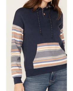 RANK 45 Women's Stripe Contrast Hooded Pullover -Country Outfitter Shop 2000374967 410 P3