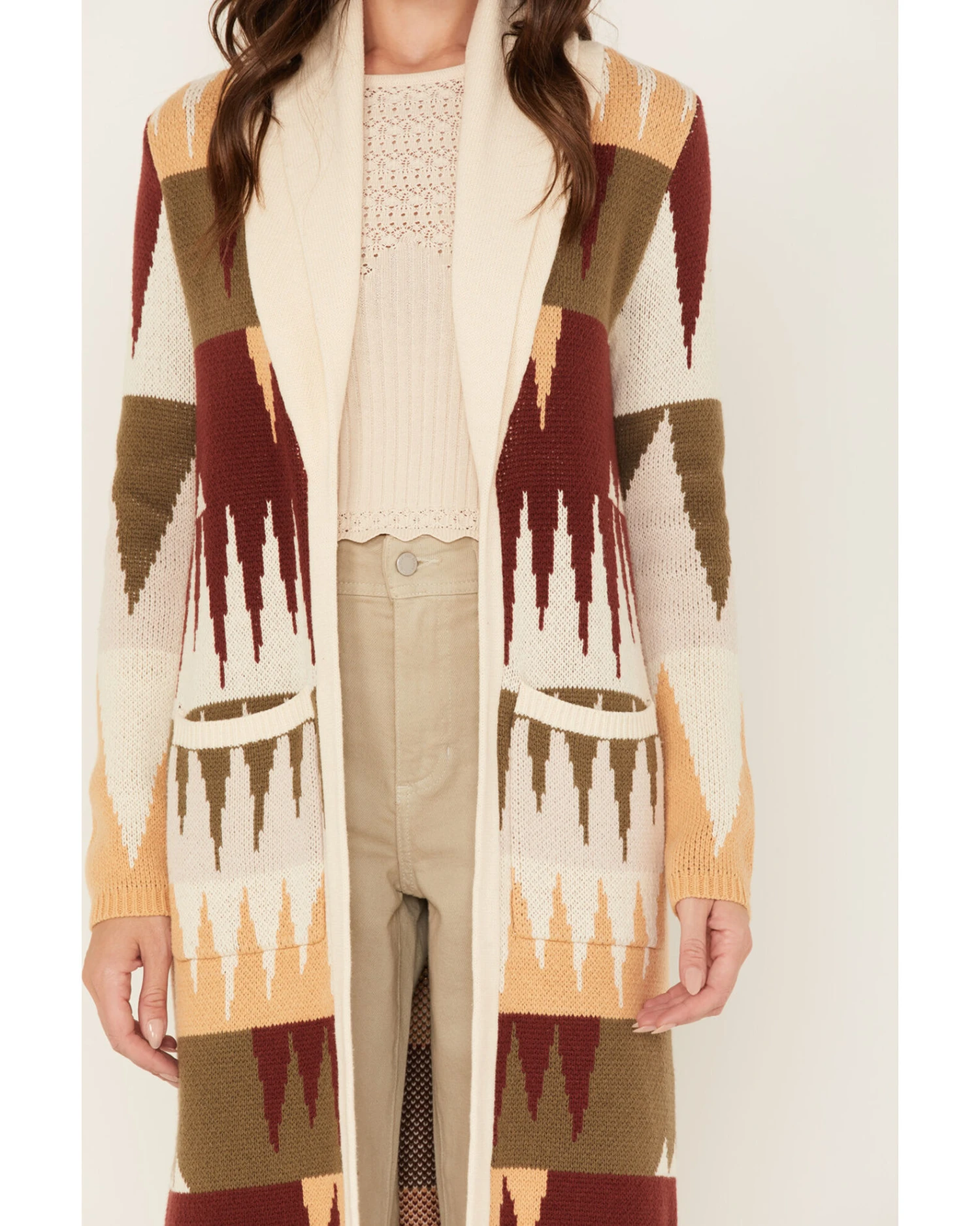 Shyanne Women's Geo Print Duster Cardigan 3 Shyanne Women's Geo Print Duster Cardigan