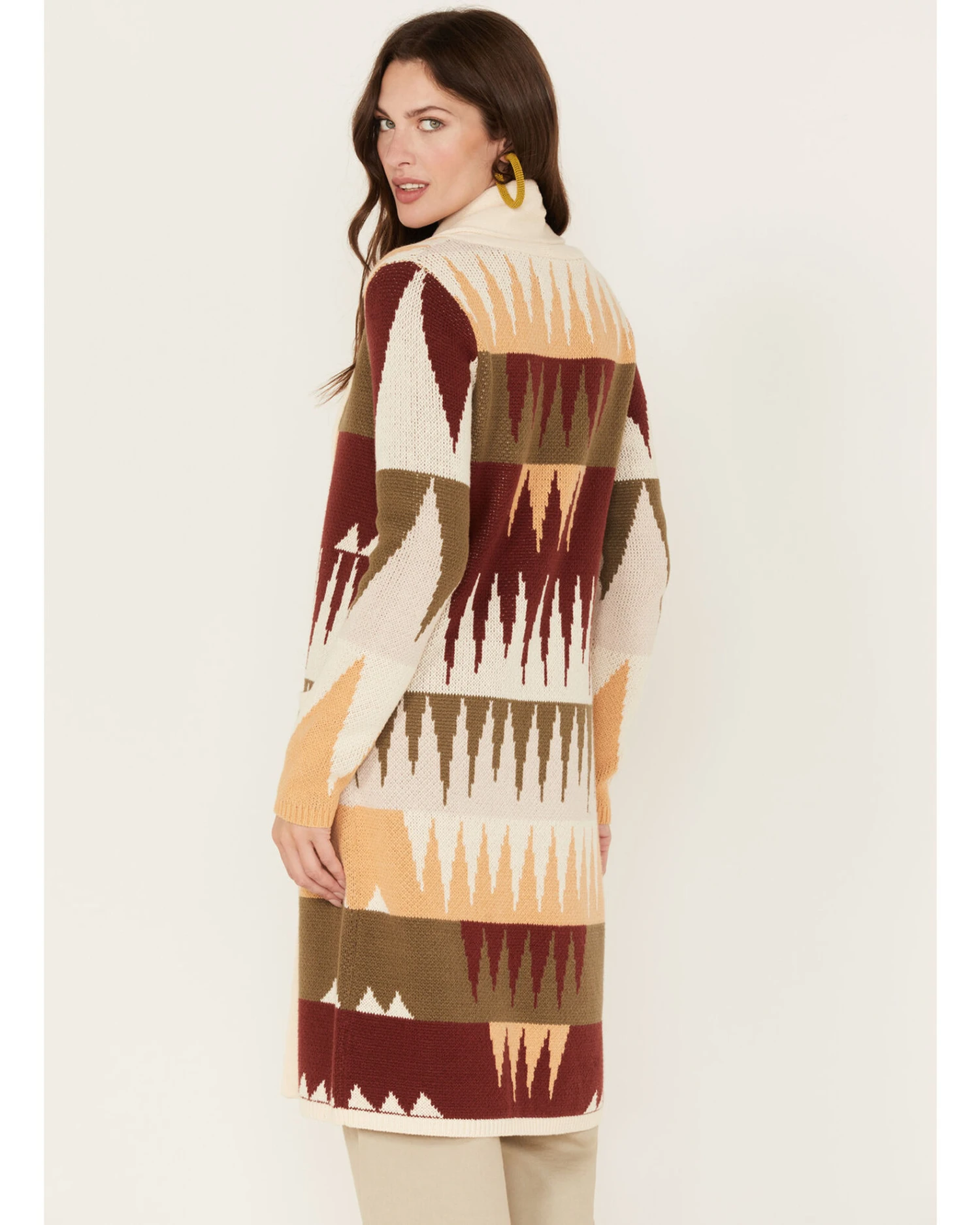 Shyanne Women's Geo Print Duster Cardigan 4 Shyanne Women's Geo Print Duster Cardigan - Image 2