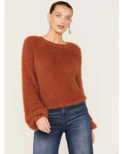 Rock & Roll Denim Women's Fuzzy Knit Sweater -Country Outfitter Shop 2000375607 200 P1