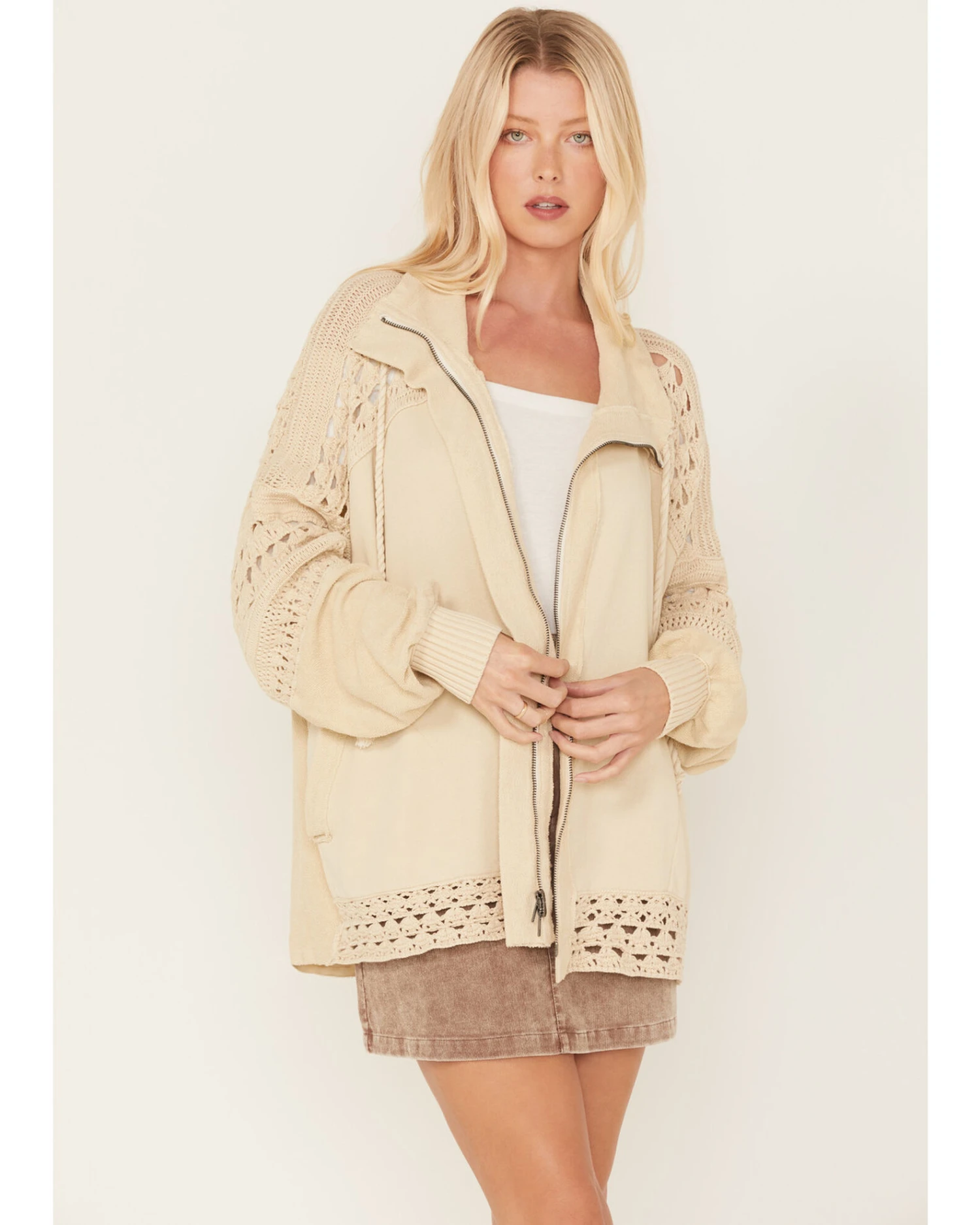 Free People Women's Dune Bug Crochet Cardigan 3 Free People Women's Dune Bug Crochet Cardigan