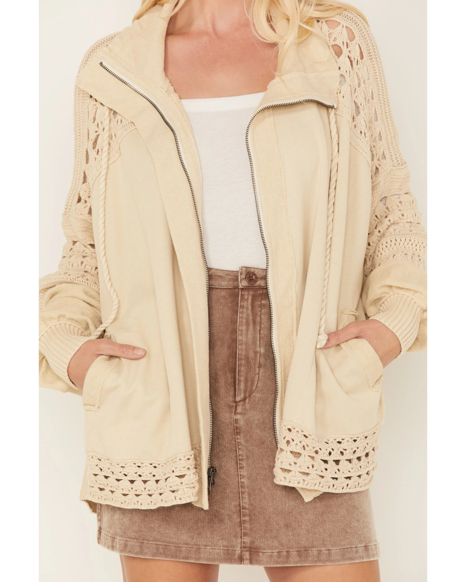 Free People Women's Dune Bug Crochet Cardigan 6 Free People Women's Dune Bug Crochet Cardigan - Image 4