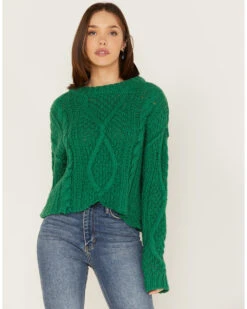 Free People Women's Cutting Edge Cable Knit Sweater -Country Outfitter Shop 2000378057 300 P1