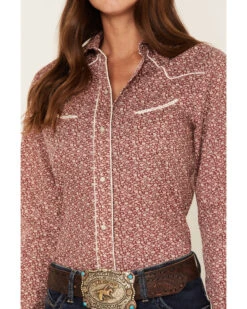 Roper Women's Ditsy Floral Print Long Sleeve Pearl Snap Retro Western Shirt -Country Outfitter Shop 2000378232 600 P3