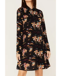 ROPER Karman Women's Retro Rodeo Print Shirt Dress