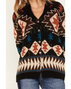 Cotton & Rye Women's Southwestern Print Knit Cardigan Sweater -Country Outfitter Shop 2000378265 001 P3