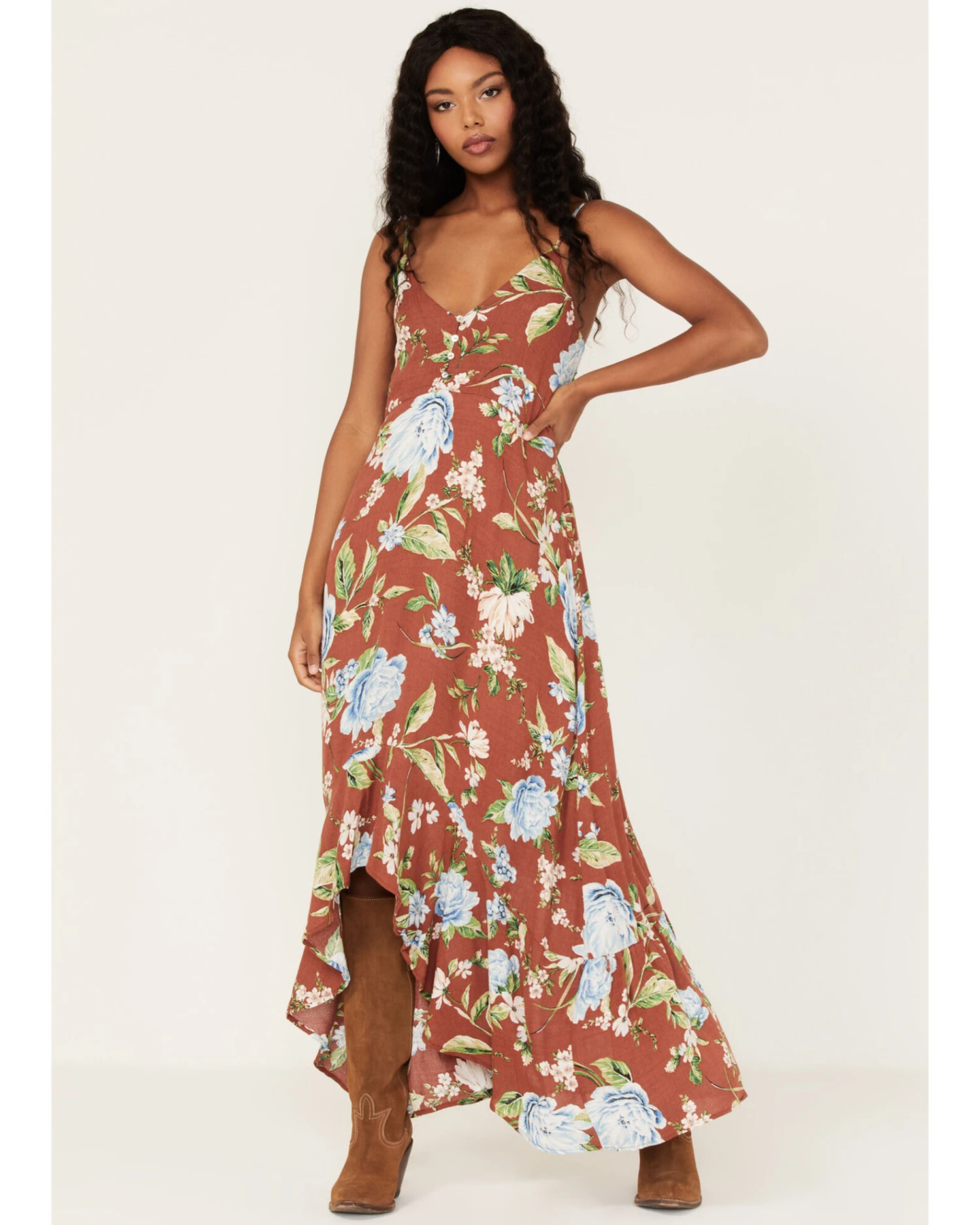 Wild Moss Women's Floral Print Sleeveless Maxi Dress 3 Wild Moss Women's Floral Print Sleeveless Maxi Dress