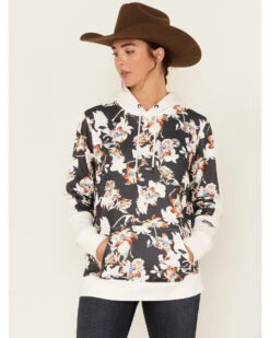 Hooey Women's Contrast Floral Print Hoodie -Country Outfitter Shop 2000378785 001 P1