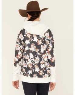 Hooey Women's Contrast Floral Print Hoodie -Country Outfitter Shop 2000378785 001 P4