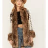 Shyanne Women's Southwestern Knit Faux Fur Trim Cardigan 1 Shyanne Women's Southwestern Knit Faux Fur Trim Cardigan -Country Outfitter Shop 2000380627 295 P1