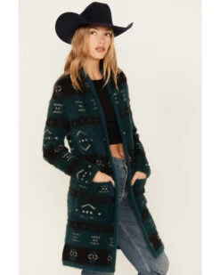 Shyanne Women's Southwestern Eyelash Knit Cardigan -Country Outfitter Shop 2000380658 443 P2