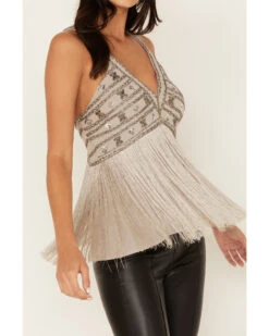 Shyanne Women's Beaded Fringe Halter Top -Country Outfitter Shop 2000380665 085 P3