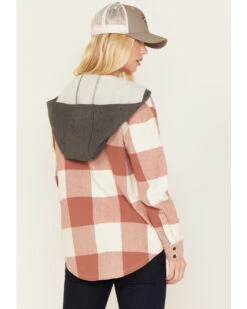 Cleo + Wolf Women's Buffalor Plaid Print Hooded Flannel Shirt -Country Outfitter Shop 2000380772 200 P4