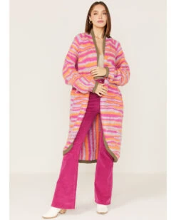 Free People Women's Pink Tiger Knit Duster -Country Outfitter Shop 2000381823 650 P1