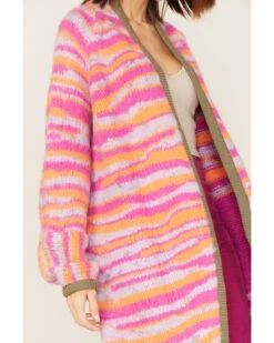 Free People Women's Pink Tiger Knit Duster -Country Outfitter Shop 2000381823 650 P3