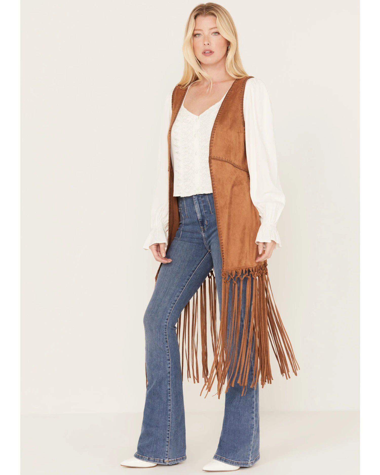 Shyanne Women's Faux Suede Fringe Vest 3 Shyanne Women's Faux Suede Fringe Vest