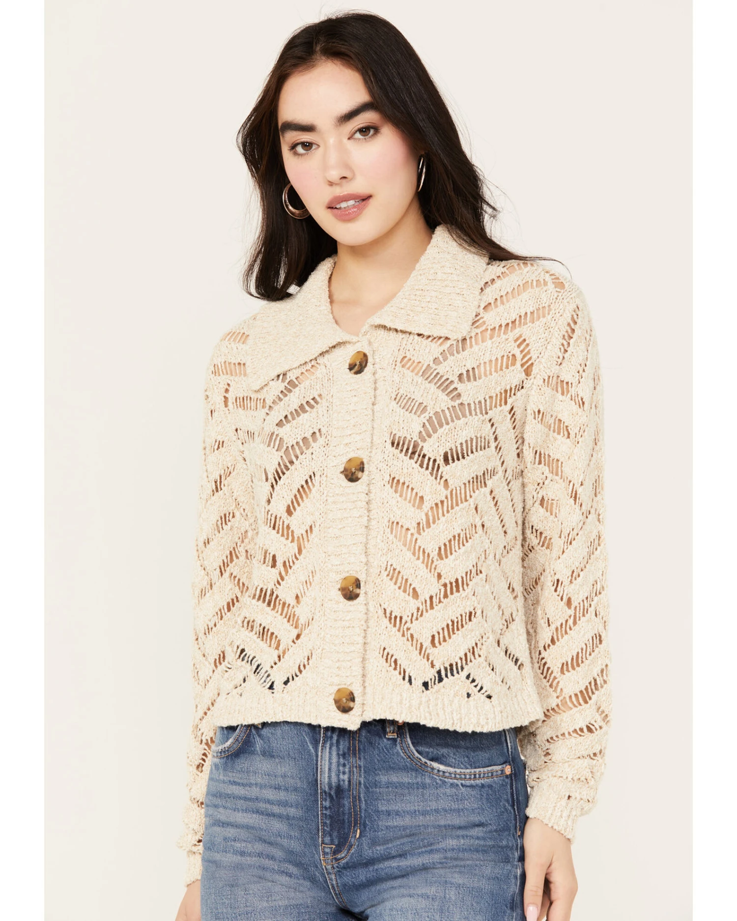 Cleo + Wolf Women's Cropped Boxy Cardigan 4 Cleo + Wolf Women's Cropped Boxy Cardigan - Image 2