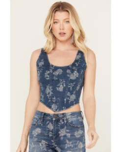 Idyllwind Women's Floral Drive Jacquard Denim Corset Top 8 Idyllwind Women's Floral Drive Jacquard Denim Corset Top -Country Outfitter Shop 2000383132 415 P2