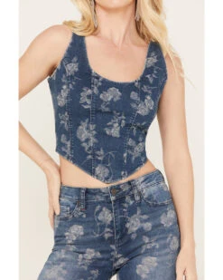Idyllwind Women's Floral Drive Jacquard Denim Corset Top 9 Idyllwind Women's Floral Drive Jacquard Denim Corset Top -Country Outfitter Shop 2000383132 415 P3