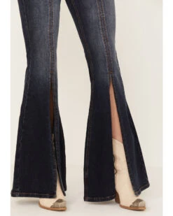 Shyanne Women's Dark Wash Mid Rise Slit Boot Cut Jeans 8 Shyanne Women's Dark Wash Mid Rise Slit Boot Cut Jeans -Country Outfitter Shop 2000383359 415 P2