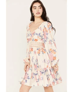 Angie Women's Long Sleeve Floral Mini Dress 8 Angie Women's Long Sleeve Floral Mini Dress -Country Outfitter Shop 2000385617 103 P2