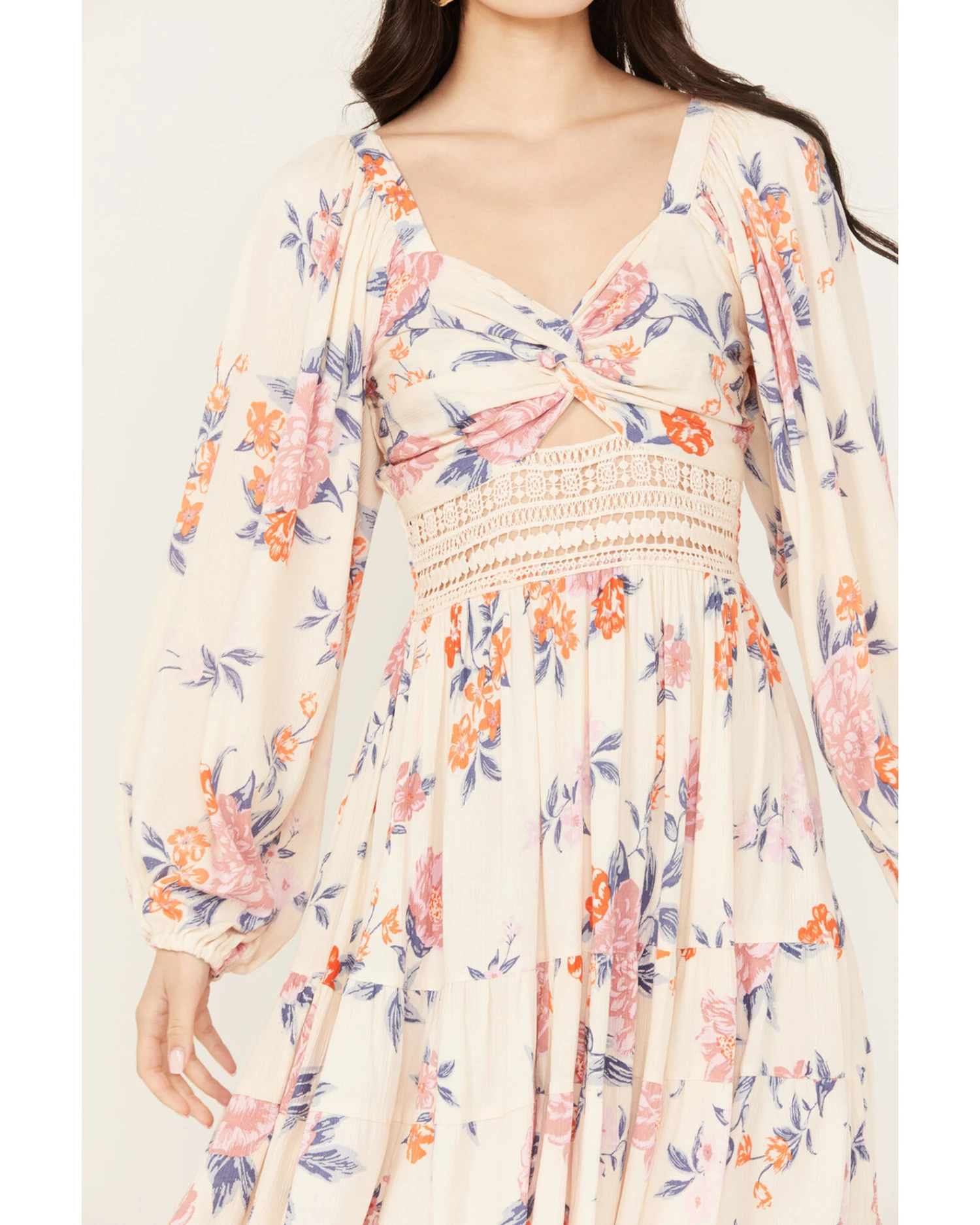 Angie Women's Long Sleeve Floral Mini Dress 3 Angie Women's Long Sleeve Floral Mini Dress