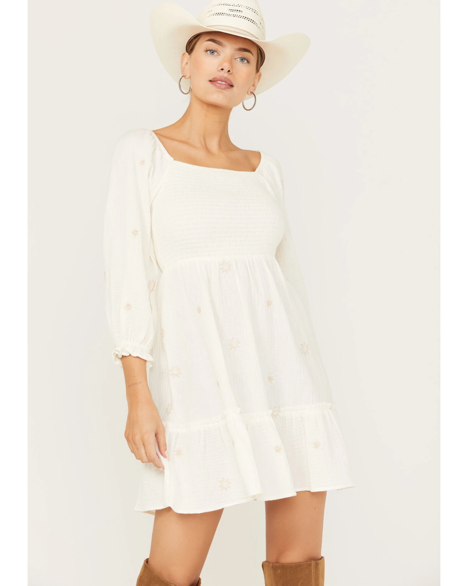 Jolt Women's Long Sleeve Smocked Dress 3 Jolt Women's Long Sleeve Smocked Dress