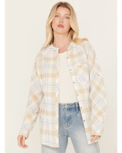 Cleo + Wolf Women's Oversized Plaid Print Button Up -Country Outfitter Shop 2000386559 110 P2