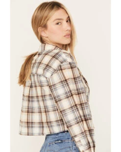 Cleo + Wolf Women's Plaid Print Cropped Shirt -Country Outfitter Shop 2000386562 110 P4