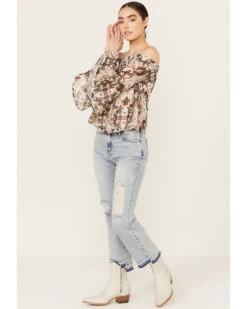 Shyanne Women's Off The Shoulder Chiffon Blouse -Country Outfitter Shop 2000386672 200 P1