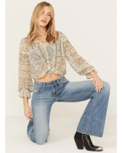 Shyanne Women's Long Sleeve Print Woven Tunic -Country Outfitter Shop 2000386679 343 P1