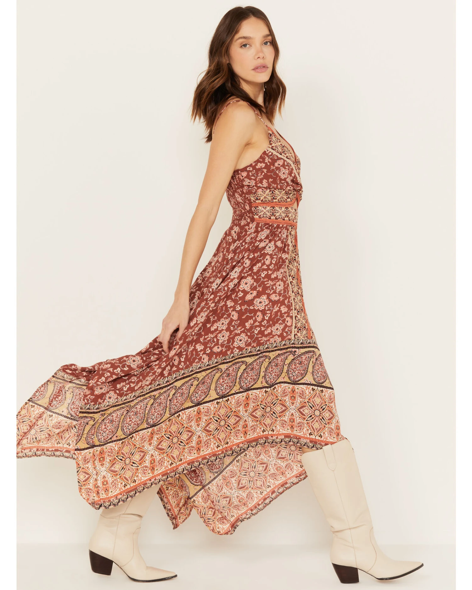 Angie Women's Floral Border Print Dress 6 Angie Women's Floral Border Print Dress - Image 4