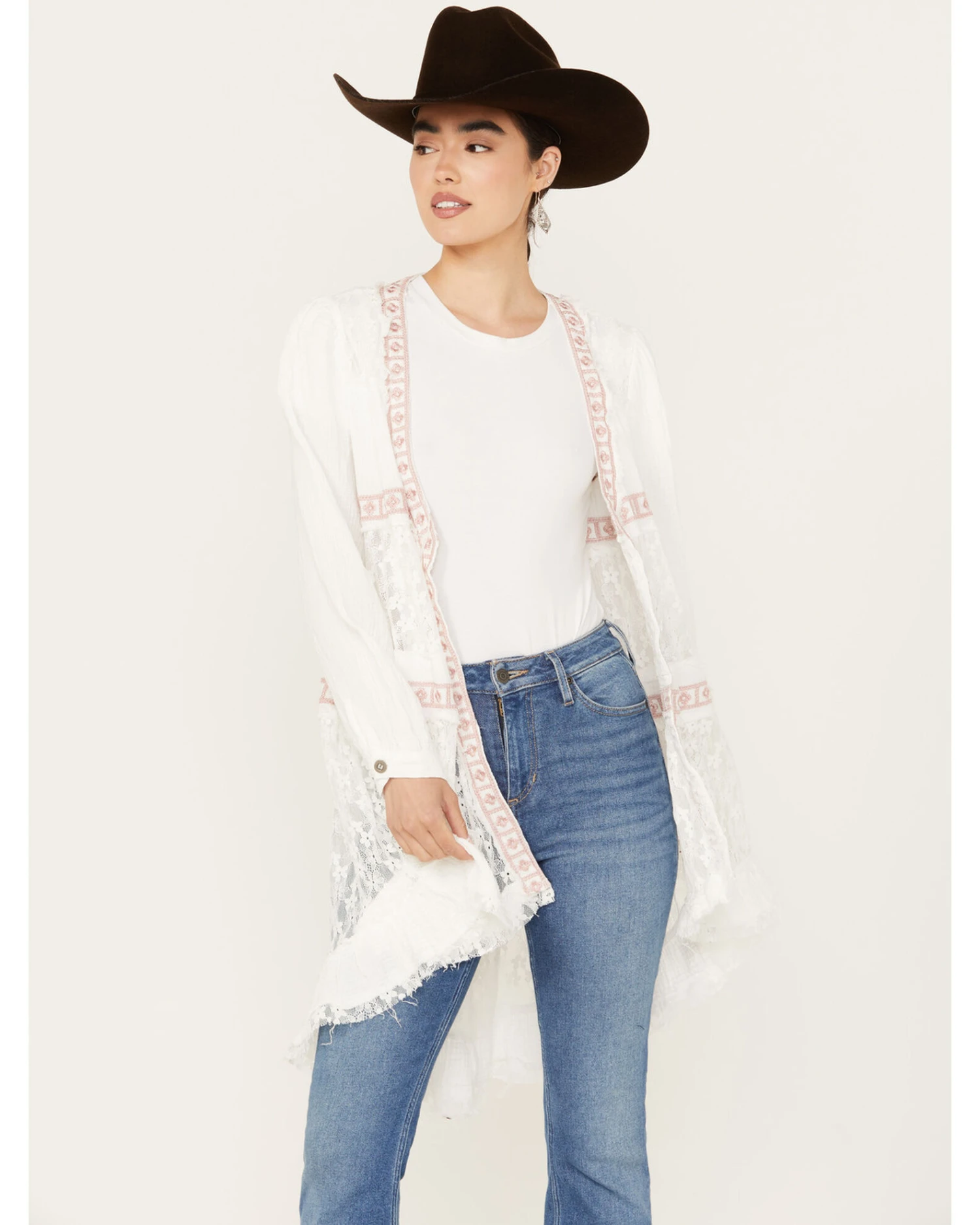 POL Women's Tiered Ditsy Print Long Sleeve Kimono 5 POL Women's Tiered Ditsy Print Long Sleeve Kimono - Image 3