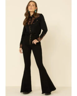 Scully Women's Floral Embroidered Western Shirt 10 Scully Women's Floral Embroidered Western Shirt -Country Outfitter Shop 658137 89 P2